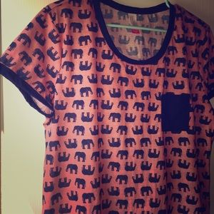 Pink elephant comfy pocket tee size medium